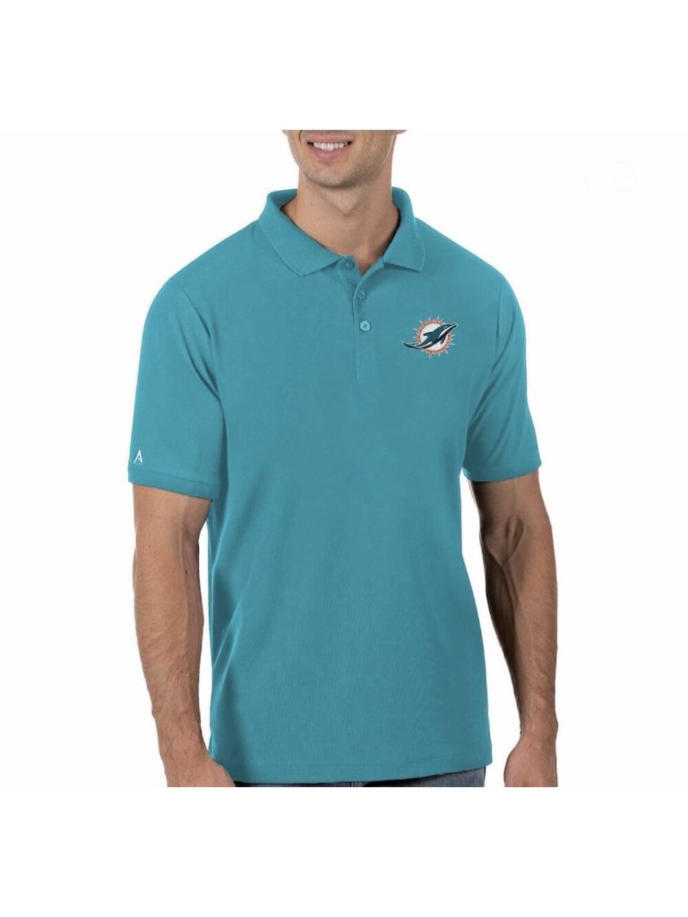 Cutter & Buck Mens Aqua Dolphins Short Sleeve Polo Shirt XL